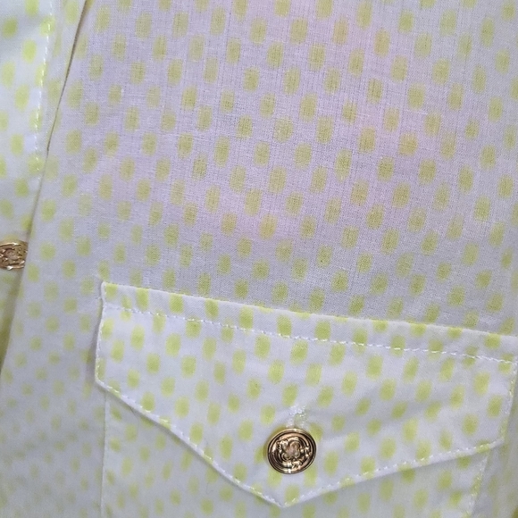 Neon Yellow Button Down Shirt Blouse - Picture 6 of 7